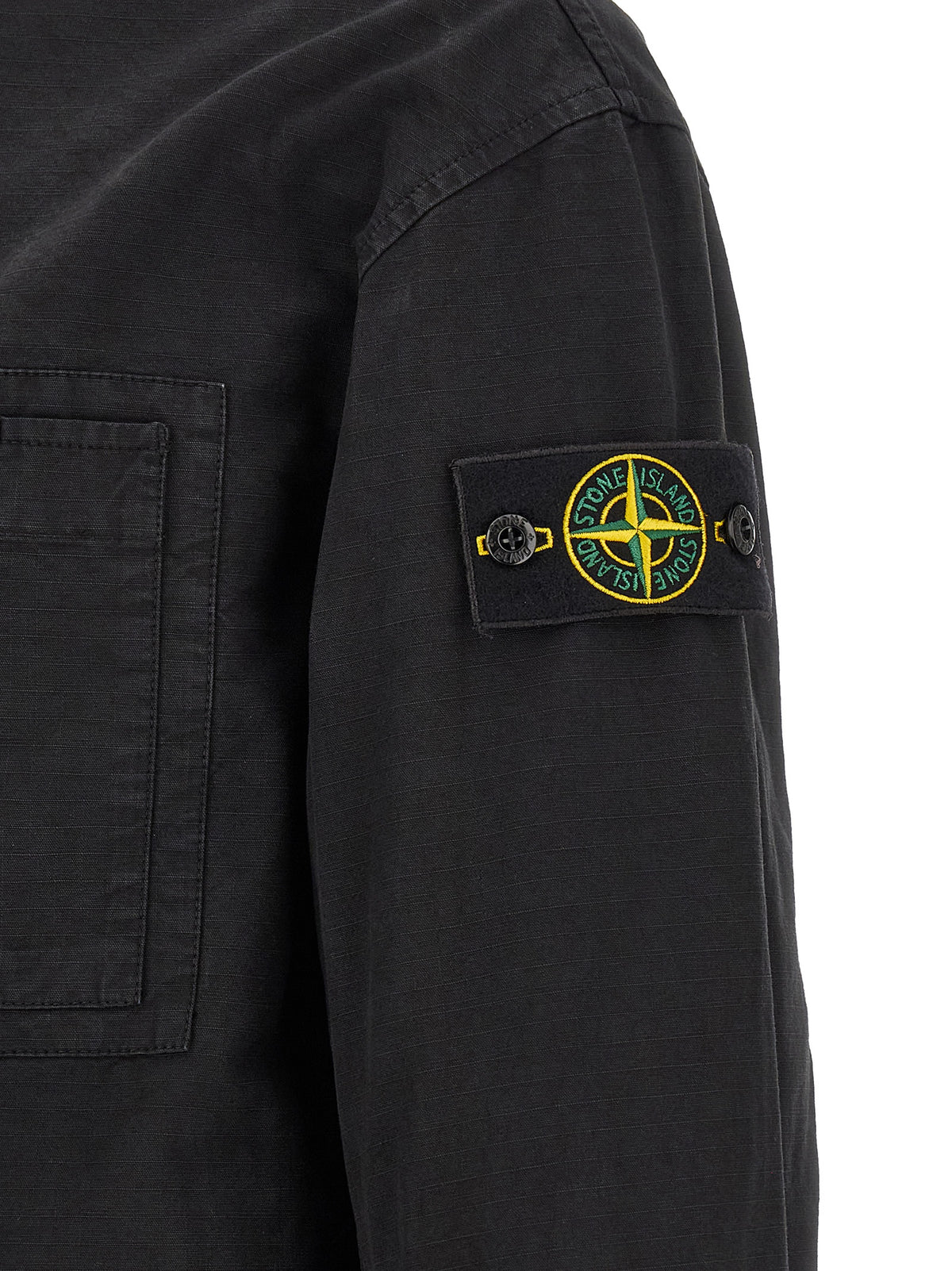 Stone Island Black Cotton Shell Jacket