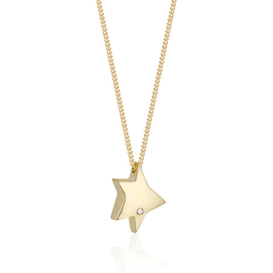 Le Petit Prince|Small Étoile Necklace with Diamond Inset|LPP5GD