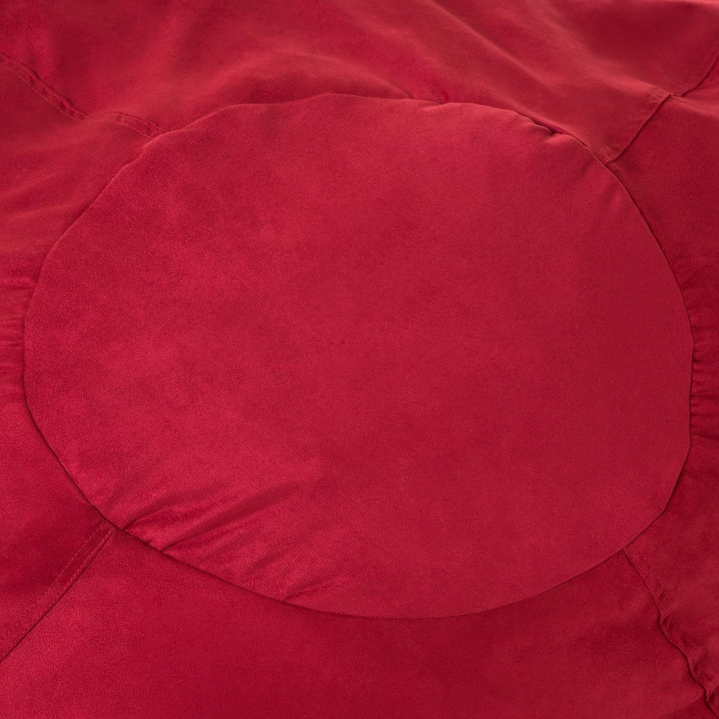 5-Foot Comfortable High-Density Shredded Foam Bean Bag Chair for Kids and Adults, with Removable Microsuede Cover, Ideal Reading and Bedroom Floor Lounge, Chinese Red
