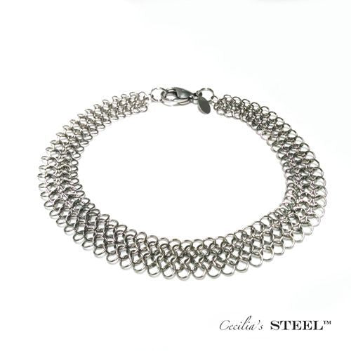 Steel Lace Bracelet Wide