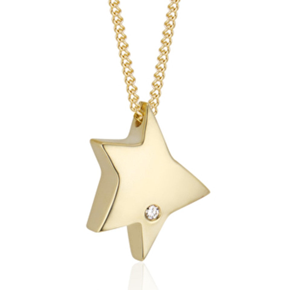 Le Petit Prince|Small Étoile Necklace with Diamond Inset|LPP5GD