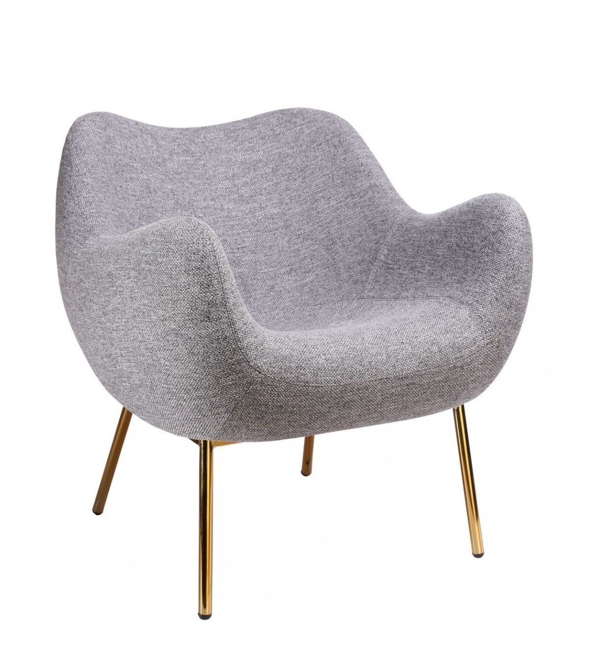 "29"" Plush Grey and Gold Comfy Accent Chair"