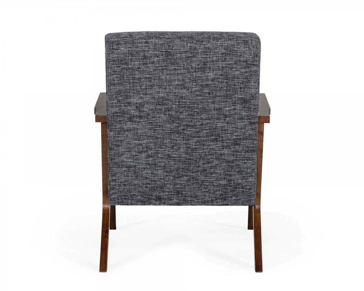 "24"" Grey And Walnut Solid Color Arm Chair"