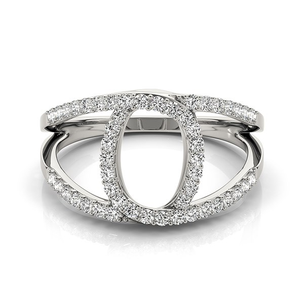 14k White Gold Diamond Loop Style Dual Band Ring (1/2 cttw)