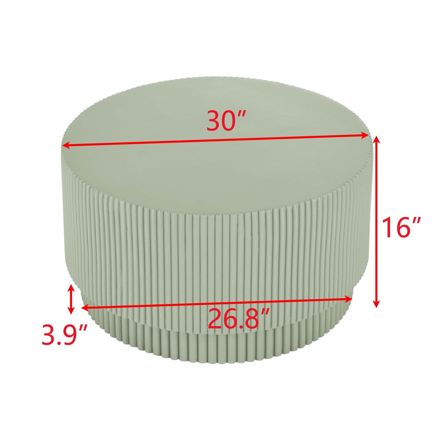 15.72-inch H-barrel coffee table, Nordic style, simple design, suitable for indoor and outdoor use, magnesium oxide material, suitable for living room, bedroom or garden sofa