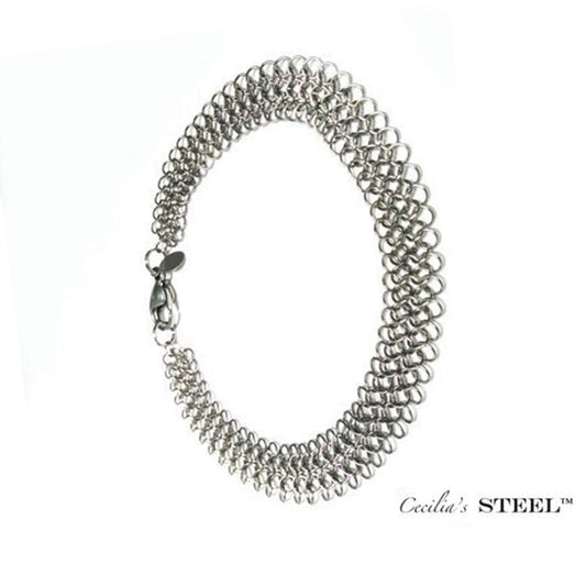 Steel Lace Bracelet Wide