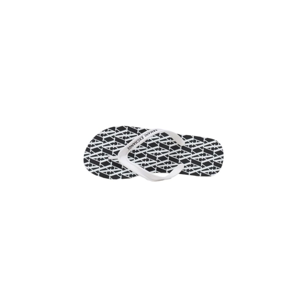 Armani Exchange Black And White Rubber Flip-Flop Sandals