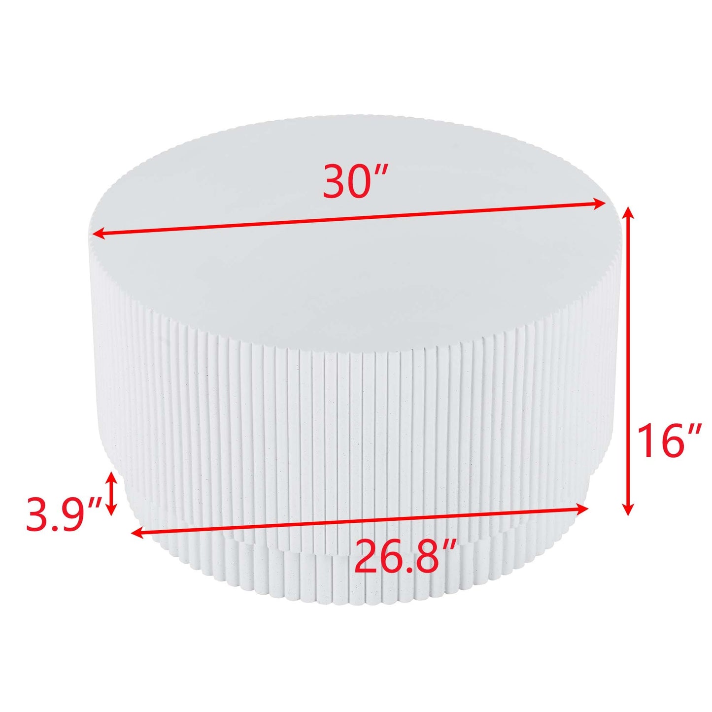 15.72-inch H-barrel coffee table, Nordic style, simple design, suitable for indoor and outdoor use, magnesium oxide material, suitable for living room, bedroom or garden sofa