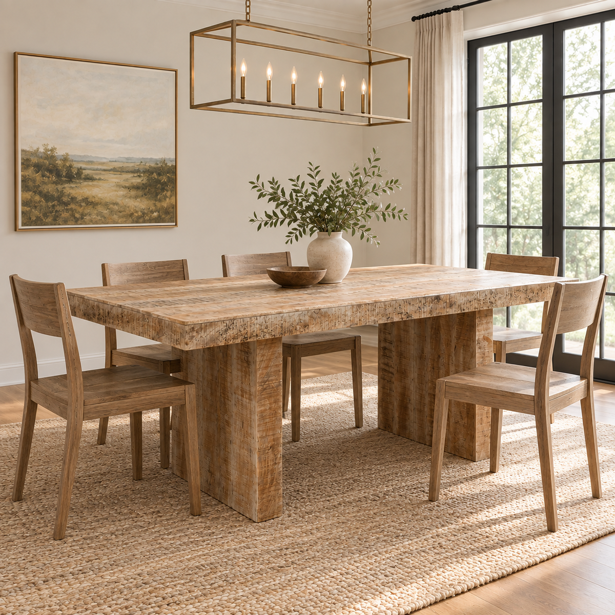 Timbergirl Solid Mango Wood Dining Table - 80"