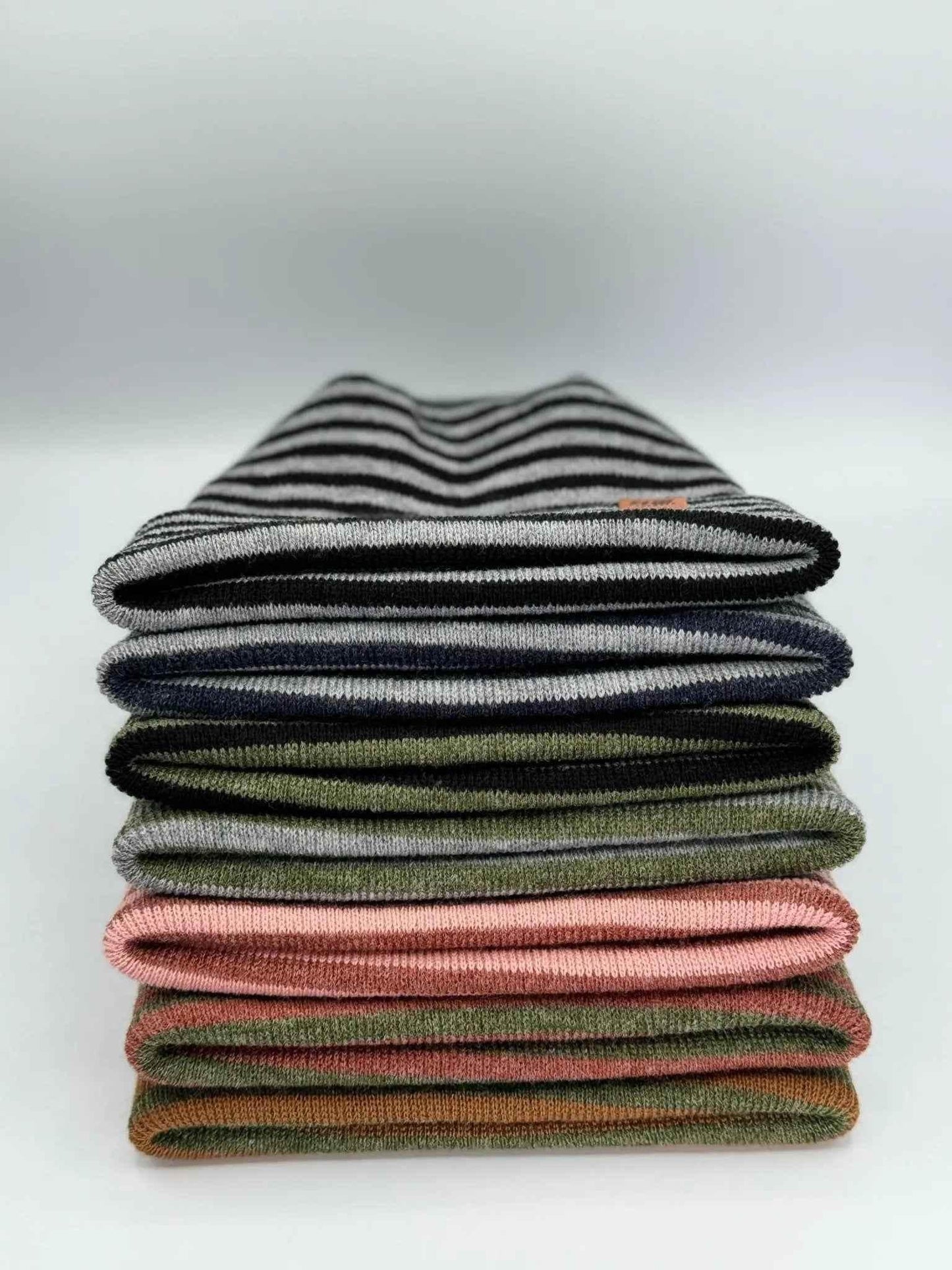HAAKWEAR H Stitch RORO Cuffed Beanie (Patented Design) Gray / Green, Made in USA