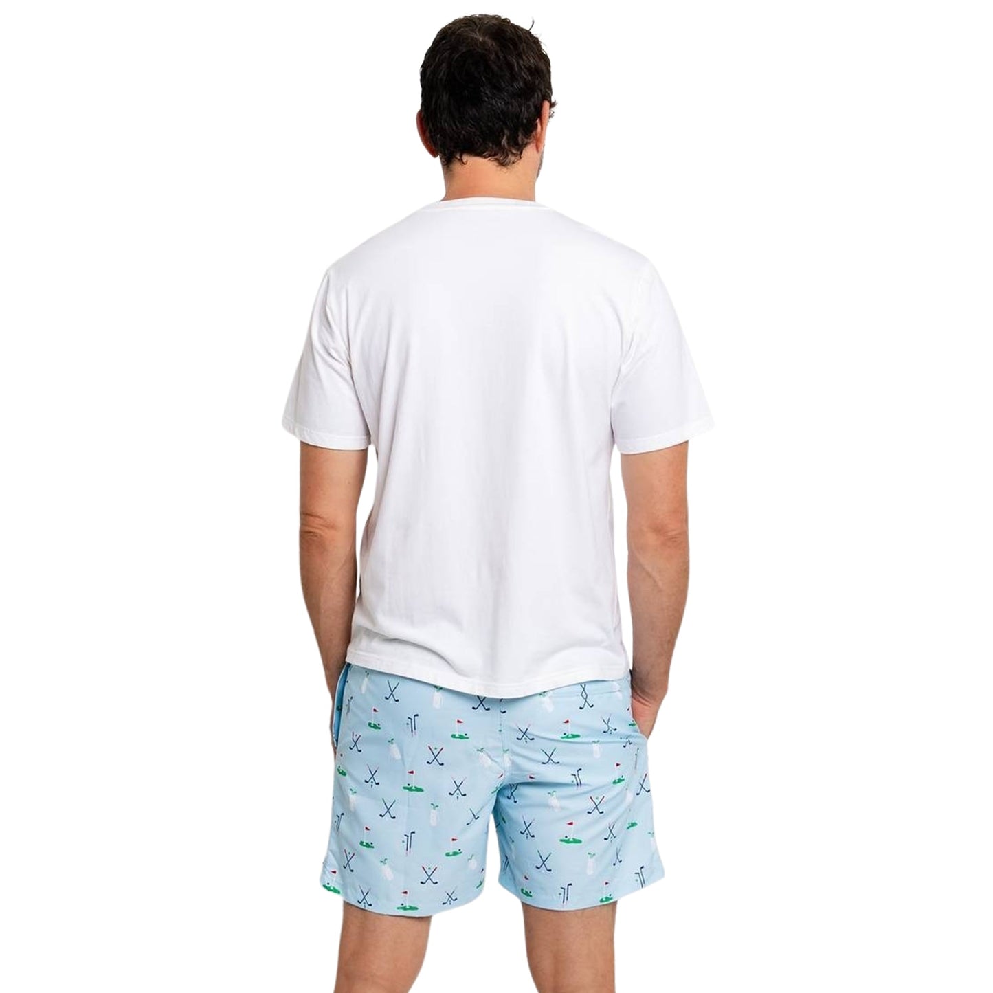 Men's Golf Blue Swim Shorts - 5.75" inseam