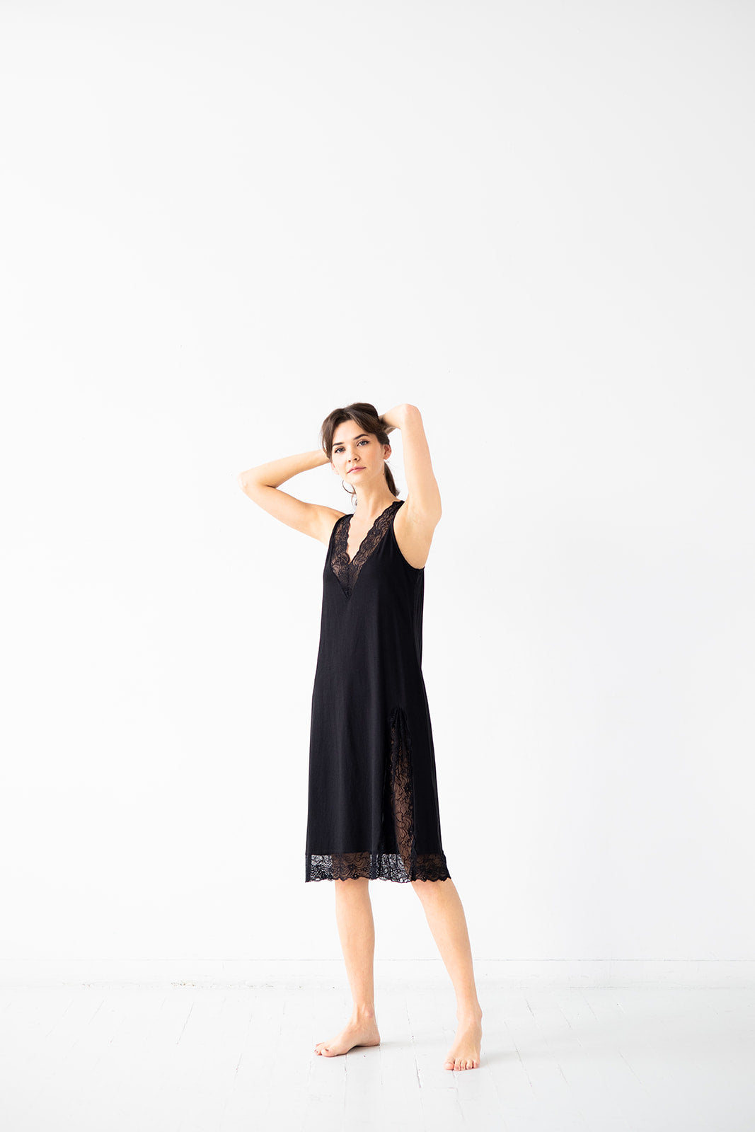 Simone Lace Trim Pima Cotton Gown