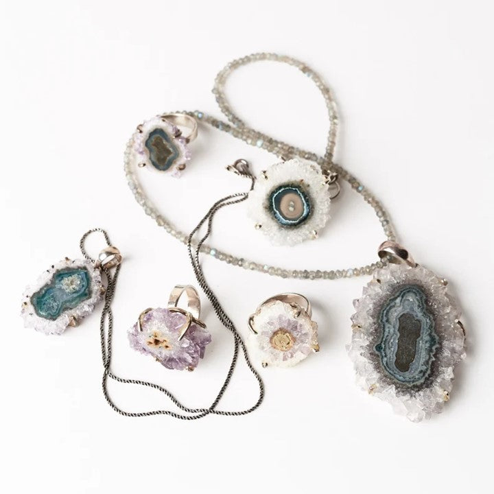 SOLAR QUARTZ Pendant on Sterling Silver Chain- Natural Crystal Mineral Pendant in 925 Silver- Chakra Stone Necklace