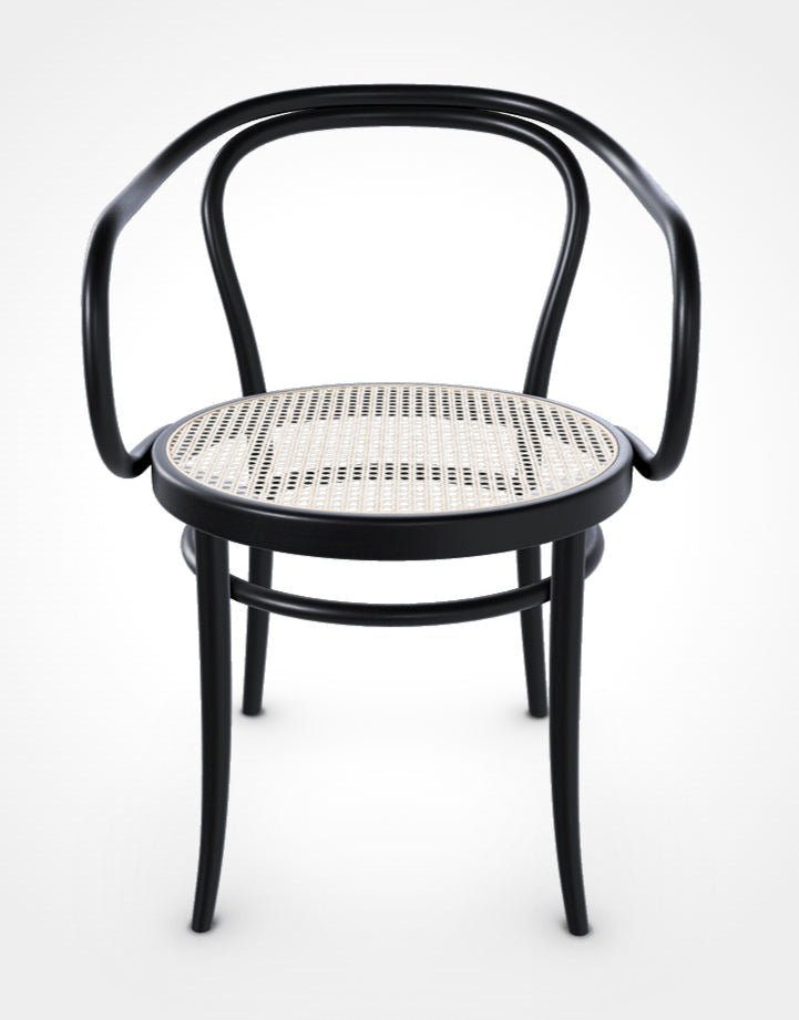 August Thonet No. 30 Bentwood Chair by Ton - Black Stain / Cane Seat