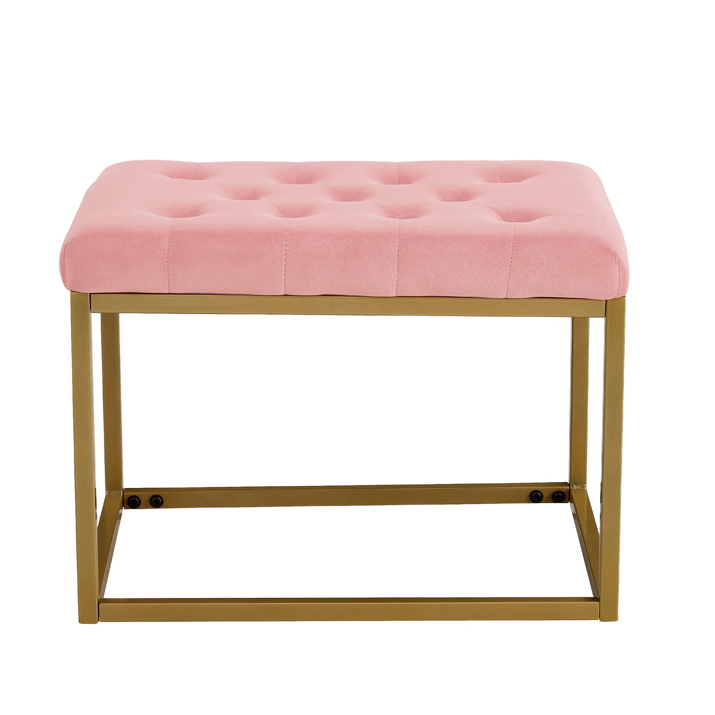 Velvet Shoe Changing Stool, Footstool, Square Cushion Foot Stool, Sofa stool, Rest stool,Low Stool .Step Stool, Small Footrest .Suitable for Clothes Shop,Living Room,Fitting Room.Pink BenchST-001