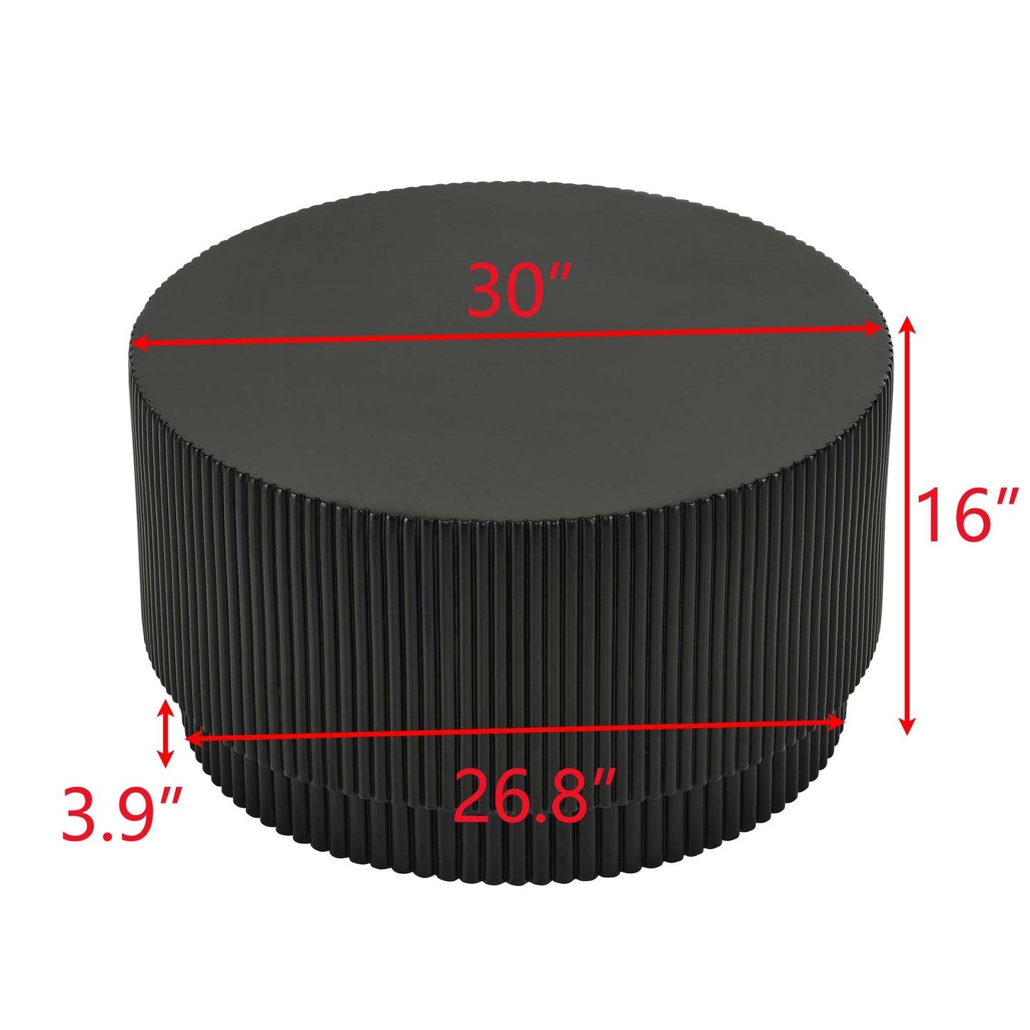 15.72-inch H-barrel coffee table, Nordic style, simple design, suitable for indoor and outdoor use, magnesium oxide material, suitable for living room, bedroom or garden sofa