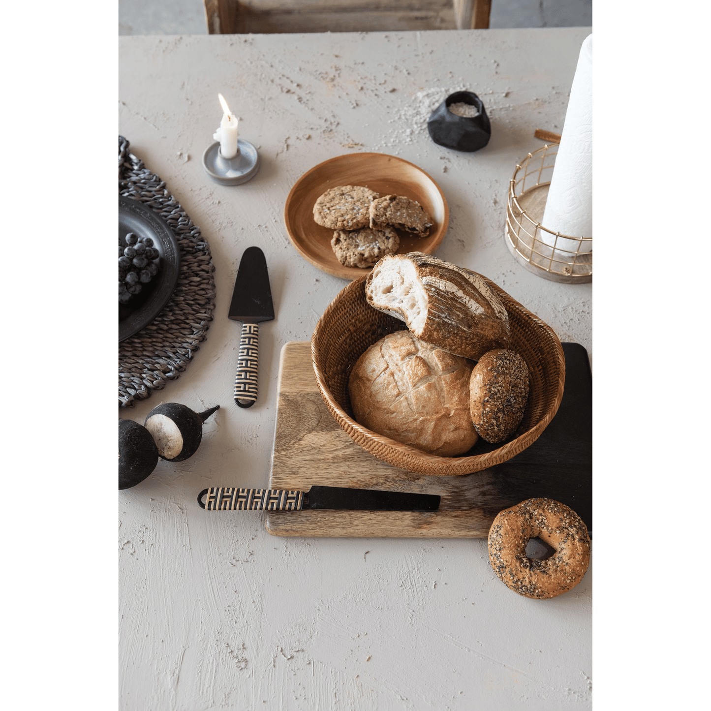 Reactive Glaze Stoneware Taper Candle Holders, Set of 2