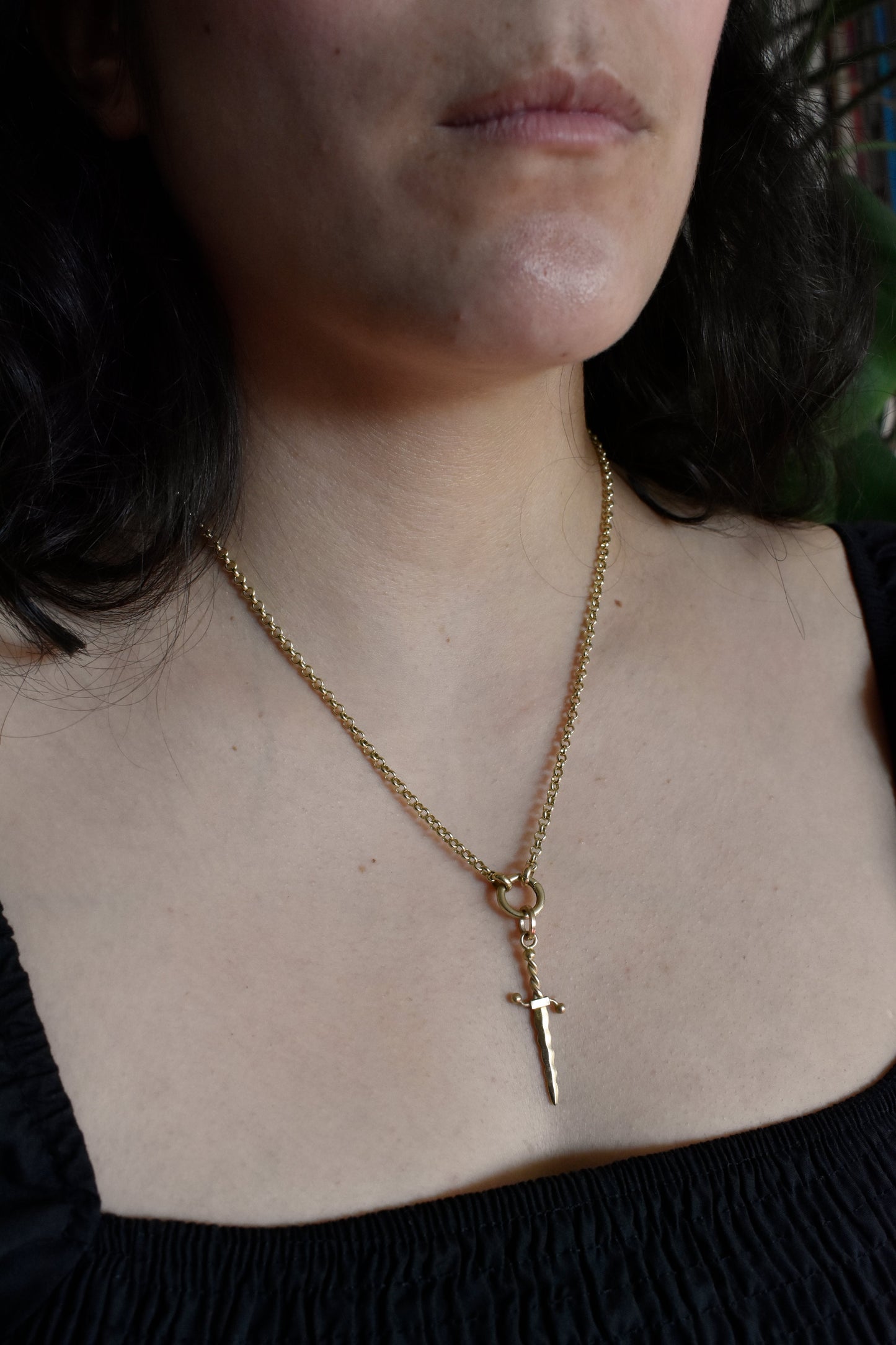 Wavy Dagger Pendant Charm