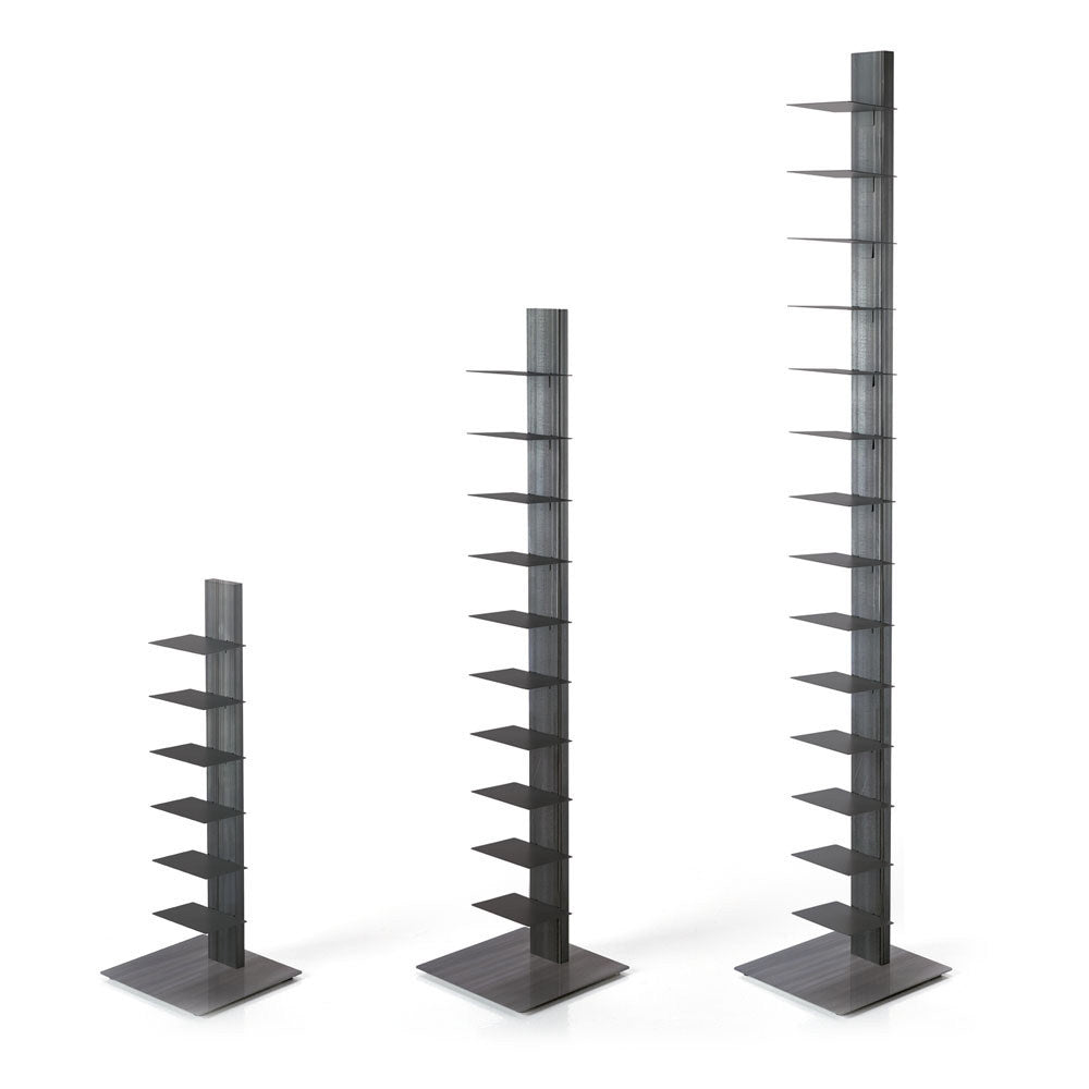 Sapiens Vertical Bookcase by Bruno Rainaldi - Small Unvarnished Steel