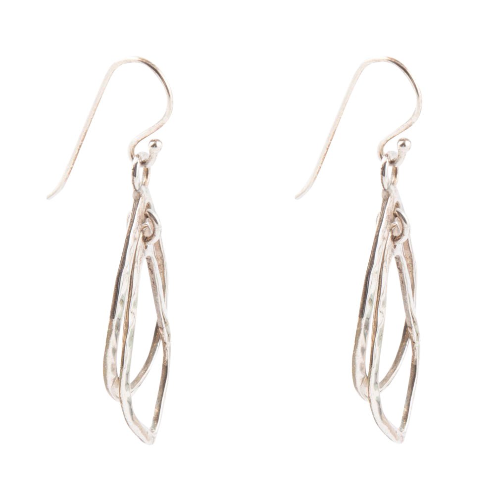 Swirled Sterling Silver Drop Earrings