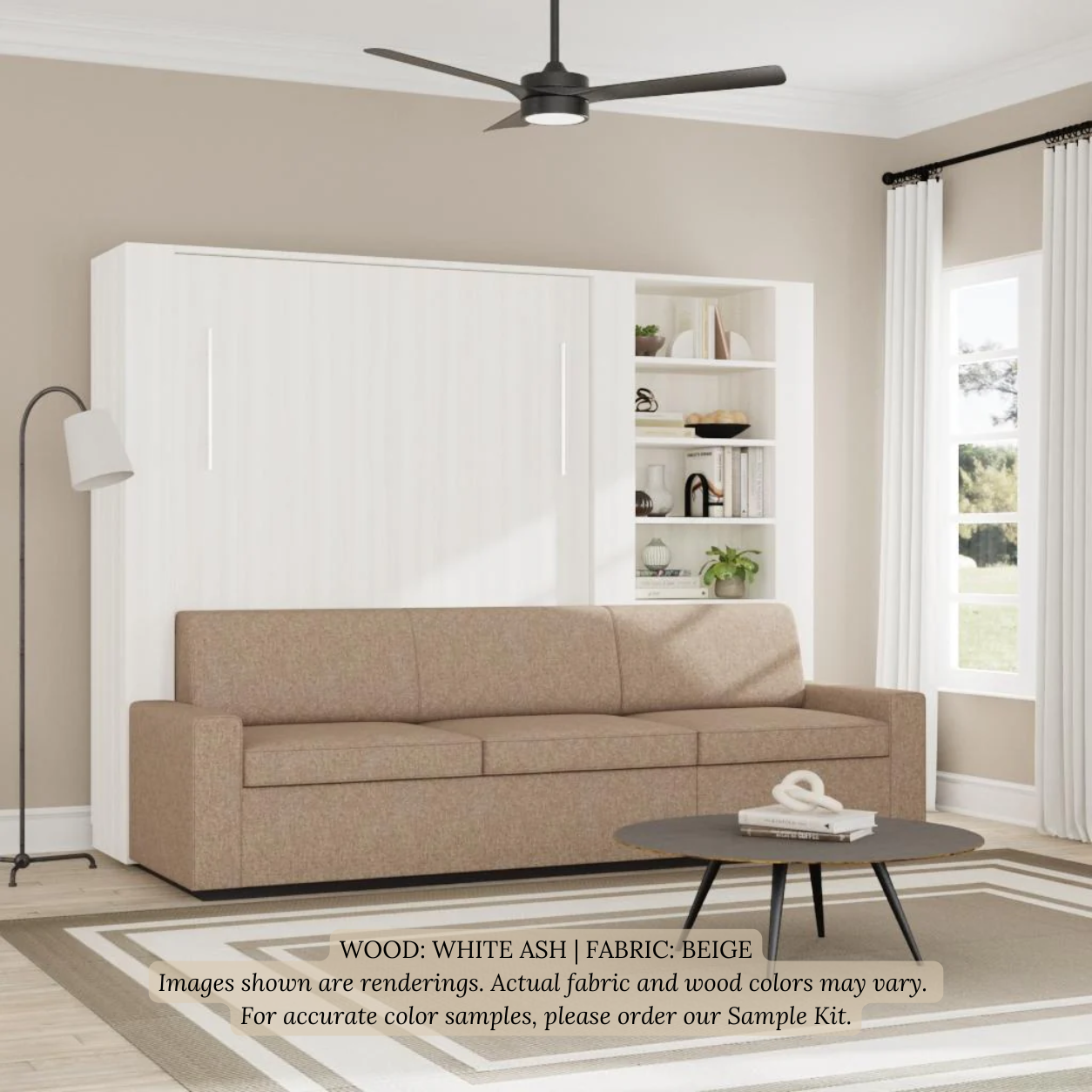 Wall Bed with Extended Sofa