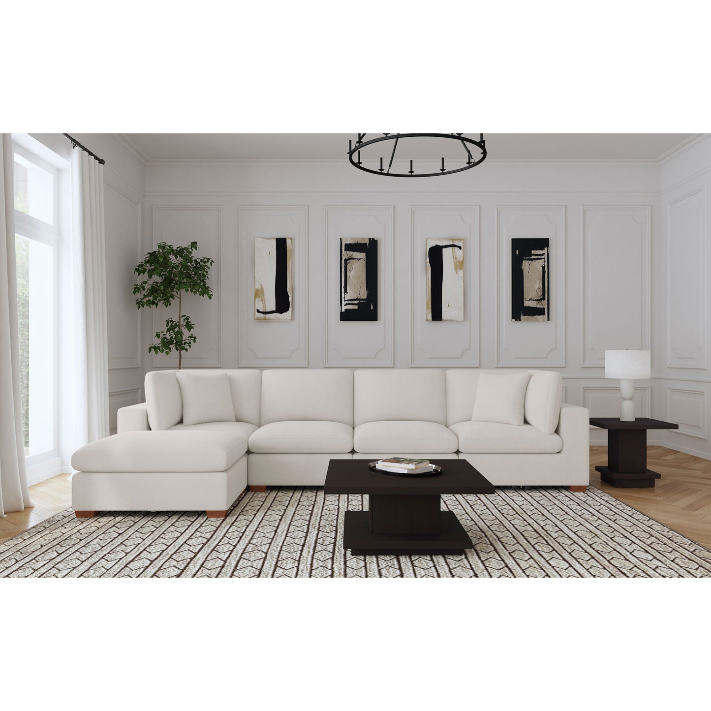 Ridgemont Ivory 5-piece Sectional Sofa