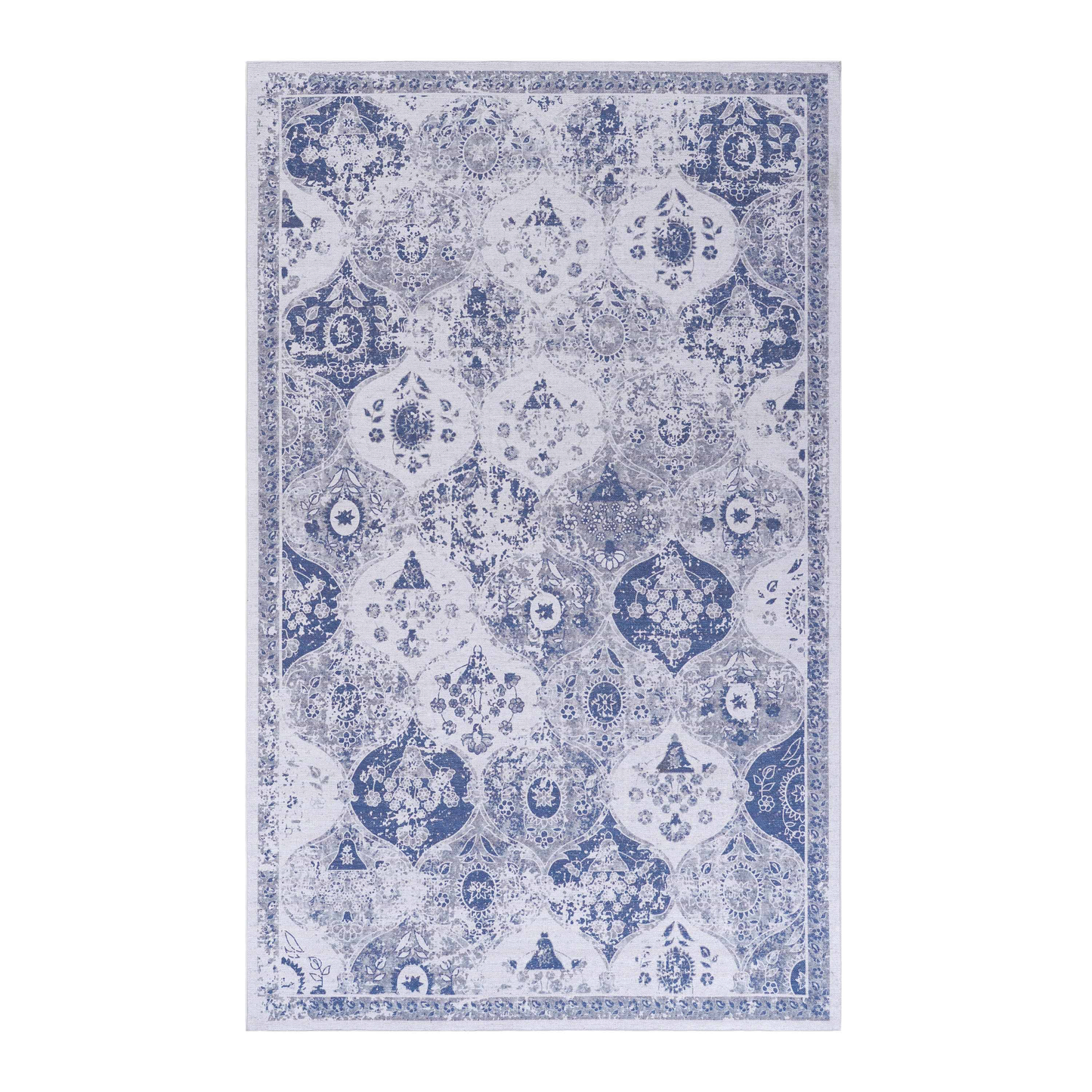 9x12 Area Rugs for Living Room, Washable Rug, Low-Pile, Non-Slip, Non-Shedding, Foldable, Kid&Pet Friendly, Area Rugs for living room, bedroom, dining room rug, Blue 9x12 Area Rug (Blue, 9'x12')