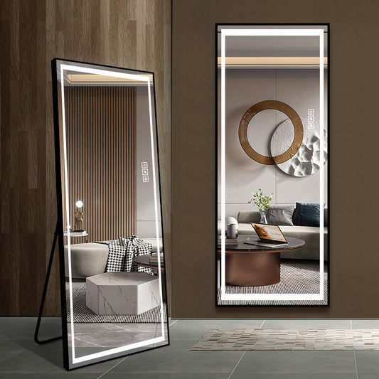 LED Mirror Full Length Mirror with Lights Wide Standing Tall Full Size Mirror for Bedroom Giant Full Body Mirror Large Floor Mirror with Lights Stand Up Dressing Big Lighted Mirror