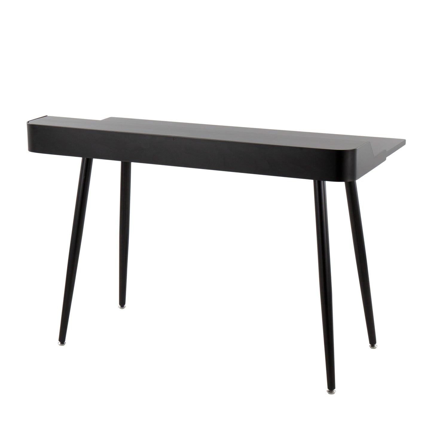 Harvey Contemporary Desk in Black Steel and Black and Natural Wood with Black Accents by LumiSource