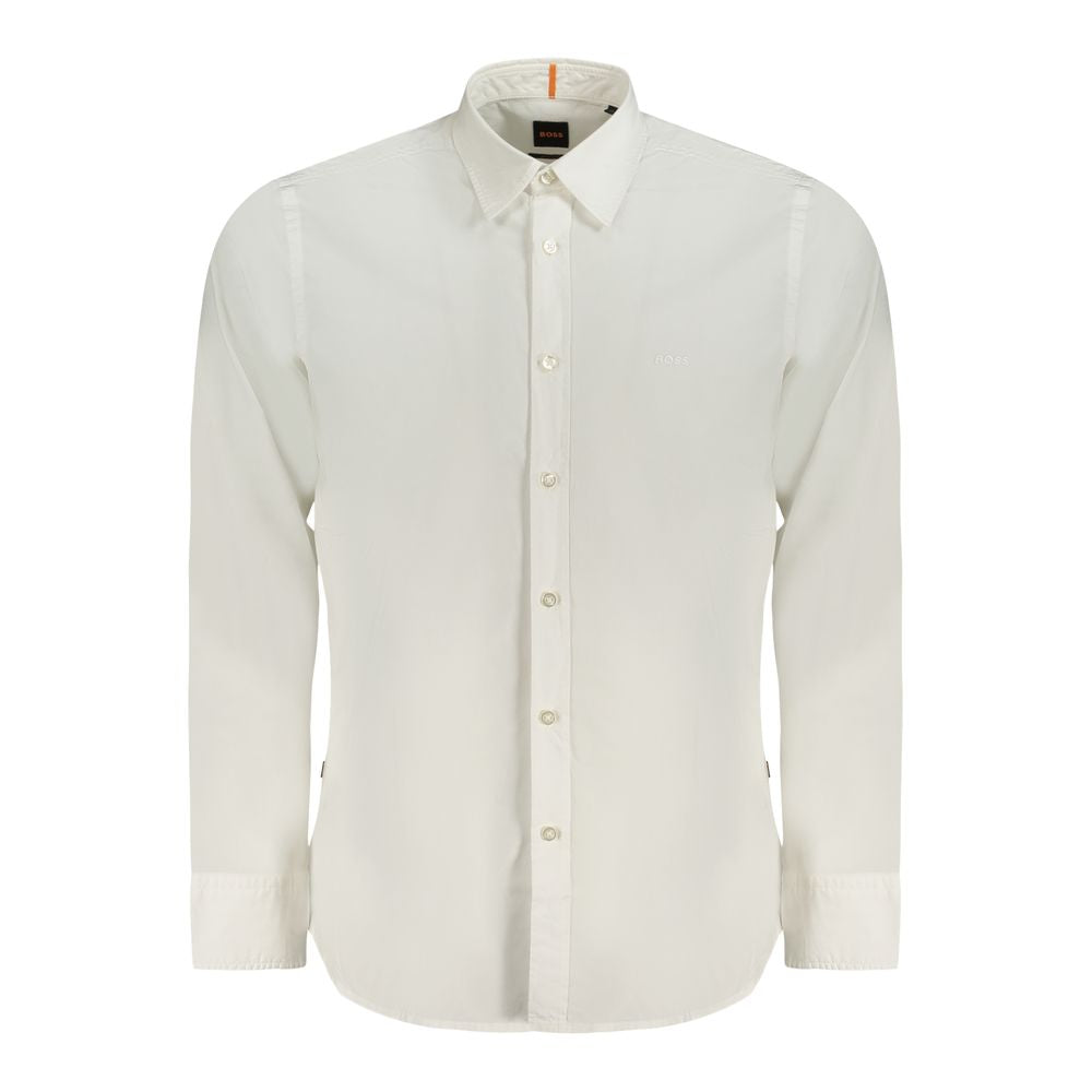 Hugo Boss White Cotton Men Shirt