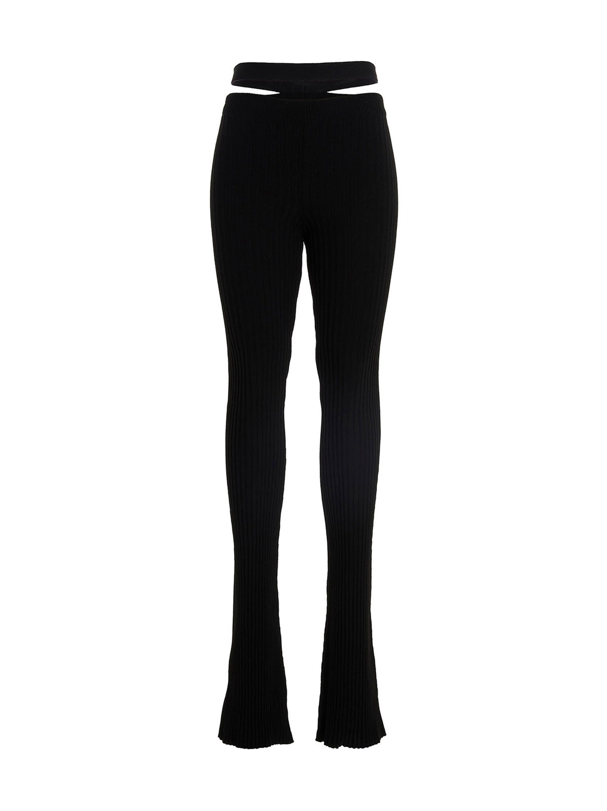 ANDREĀDAMO Black Viscose Flared Pants