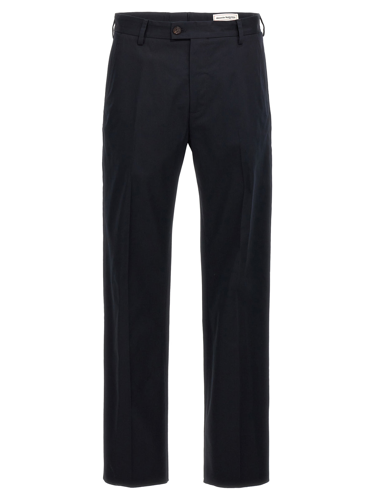 Alexander McQueen Blue Cotton Casual Pants