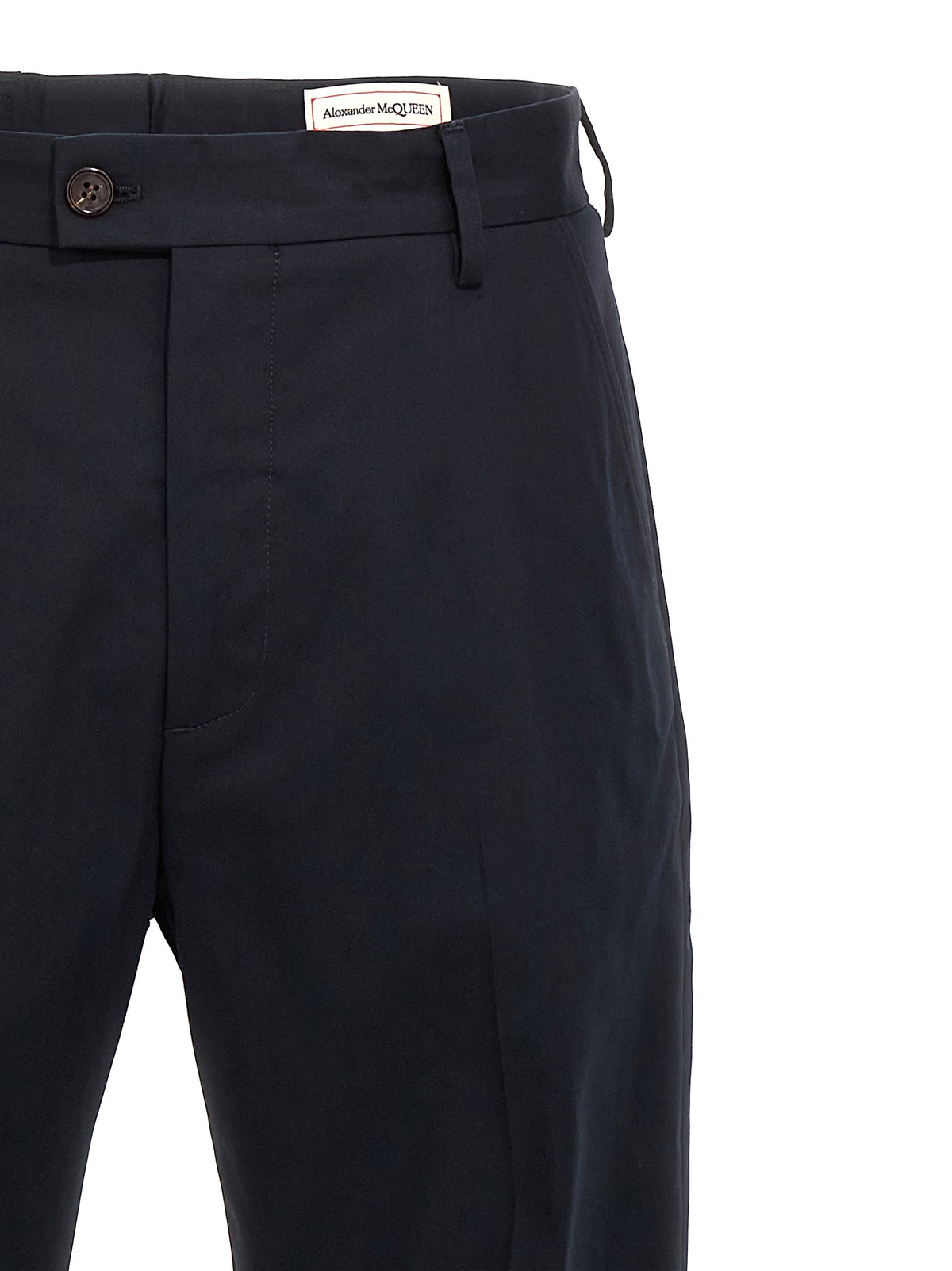 Alexander McQueen Blue Cotton Casual Pants