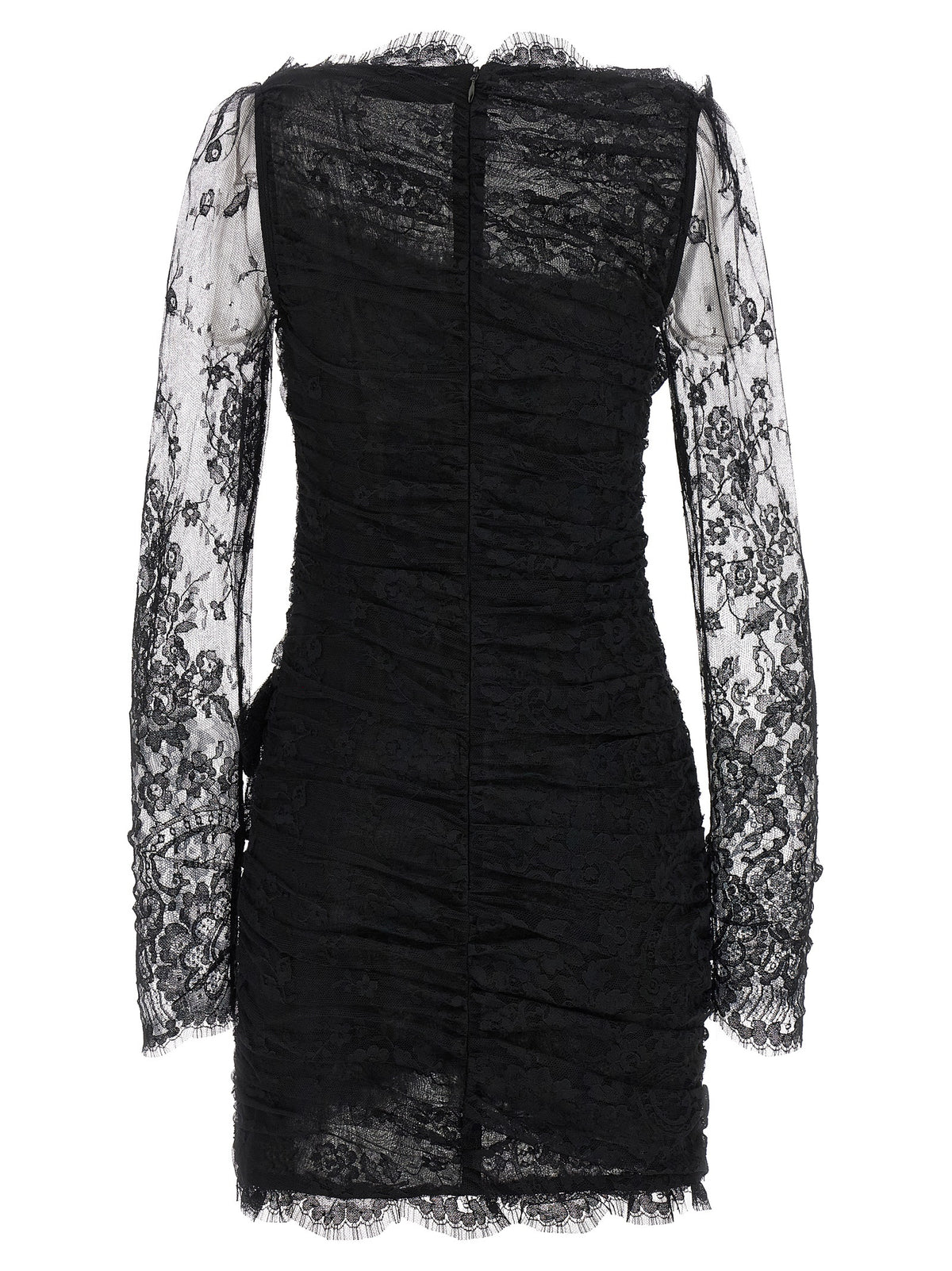 Alessandra Rich Black Organic Cotton Short Dress