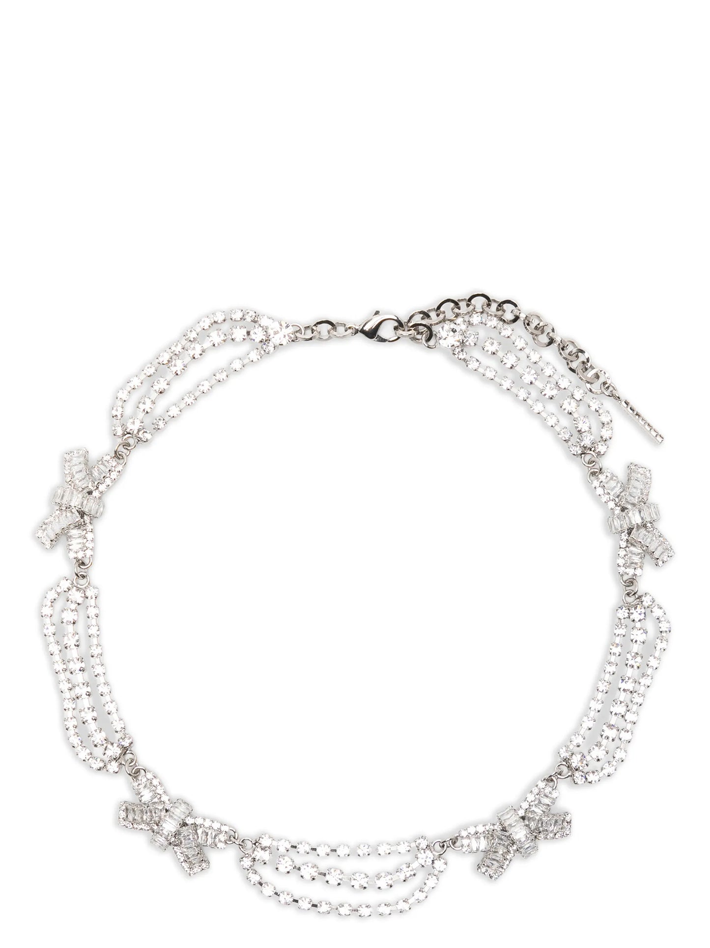 Alessandra Rich Silver Glass Necklace