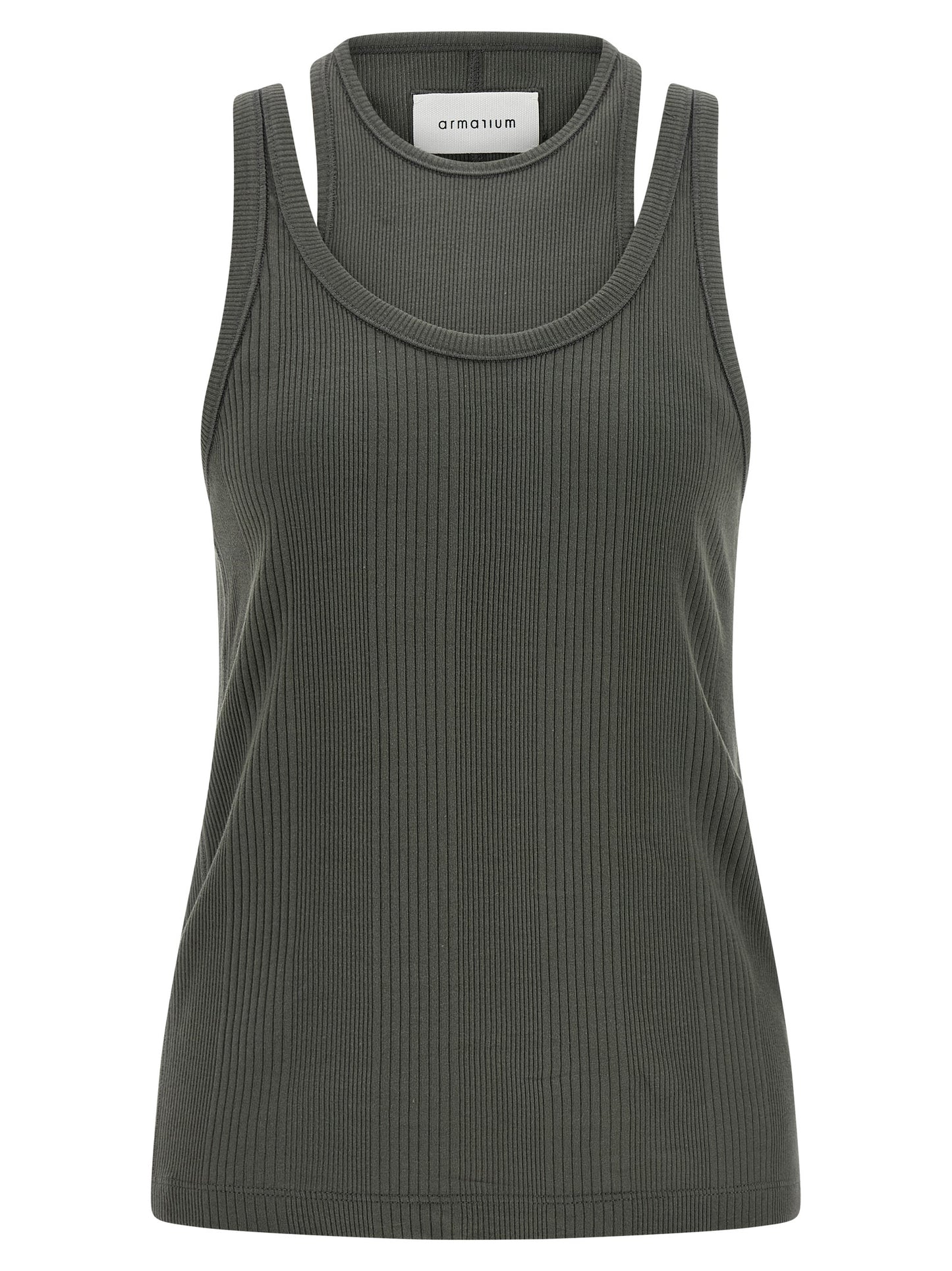 Armarium Gray Cotton Sleeveles T-Shirt
