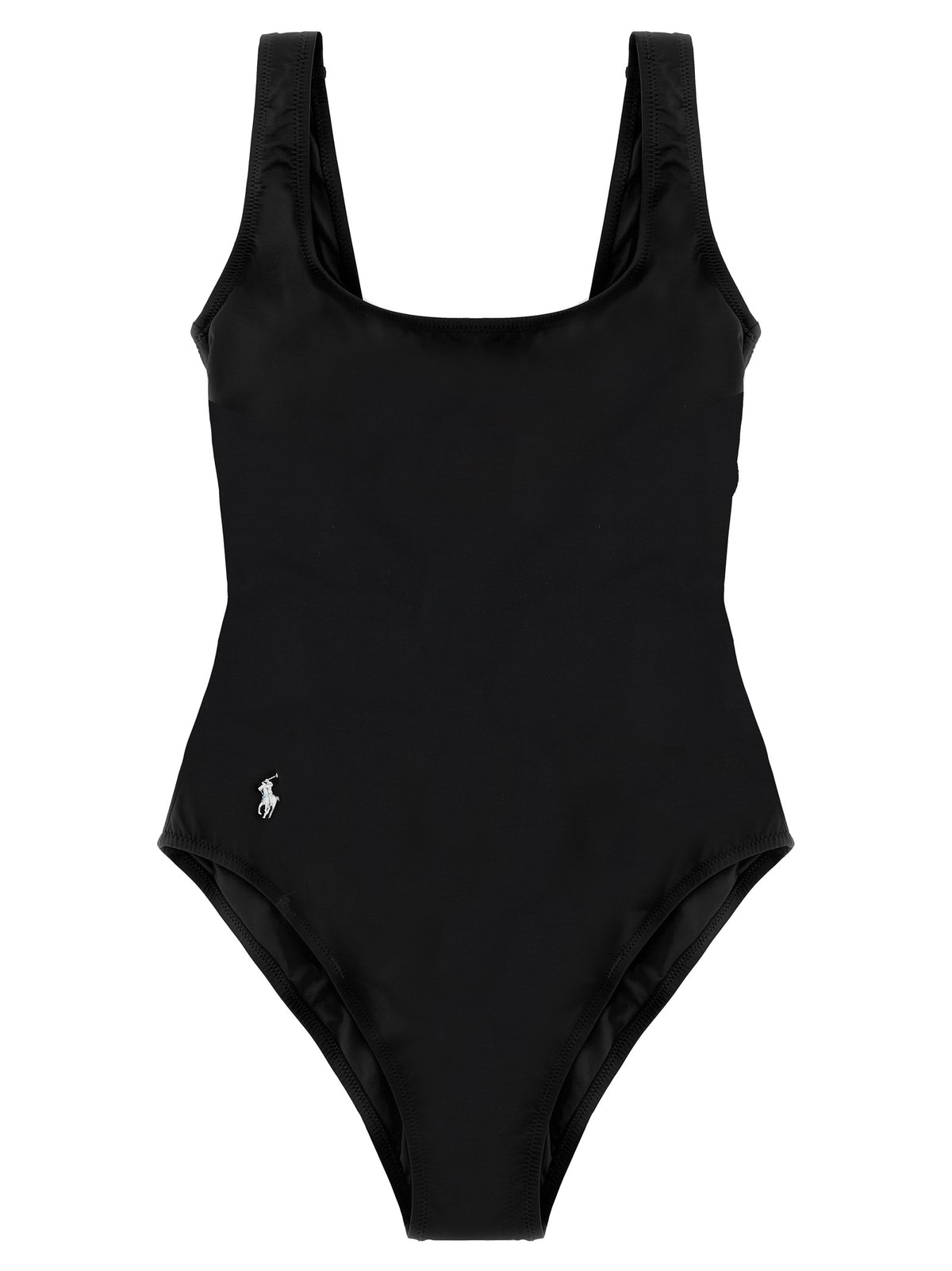 Polo Ralph Lauren Black Nylon One-Piece Swimsuit