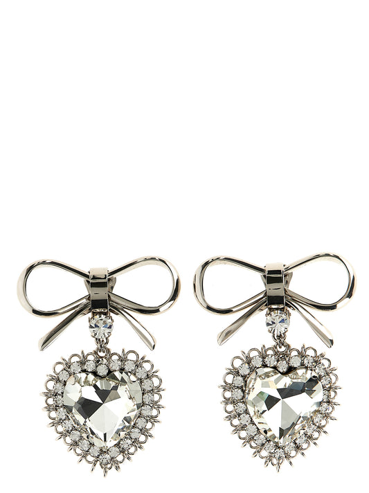 Alessandra Rich Silver Glass Earrings