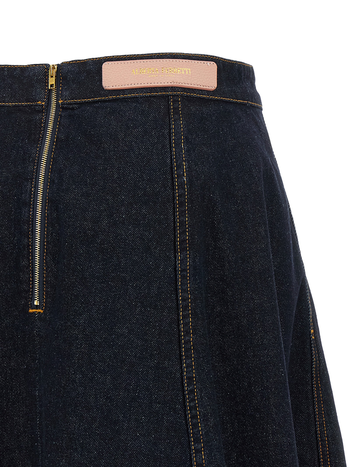 Alberta Ferretti Blue Cotton Mini Skirt