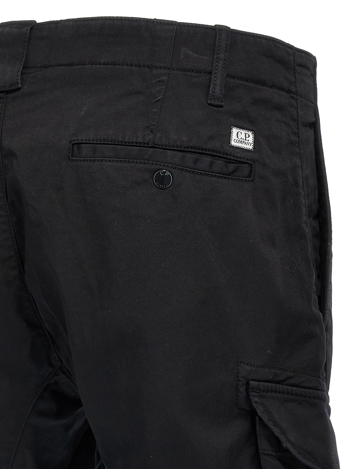 C.P. Company Black Cotton Cargo Pants