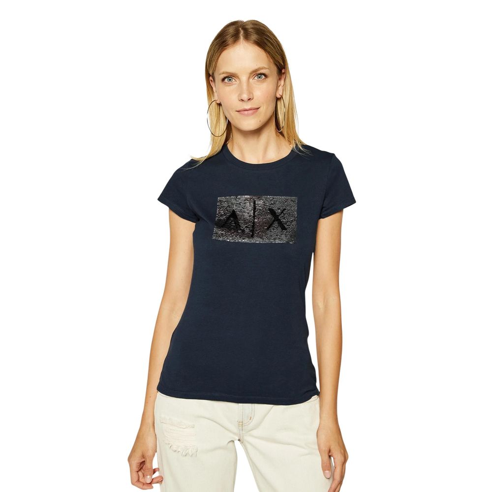 Armani Exchange Blue Cotton T-Shirt
