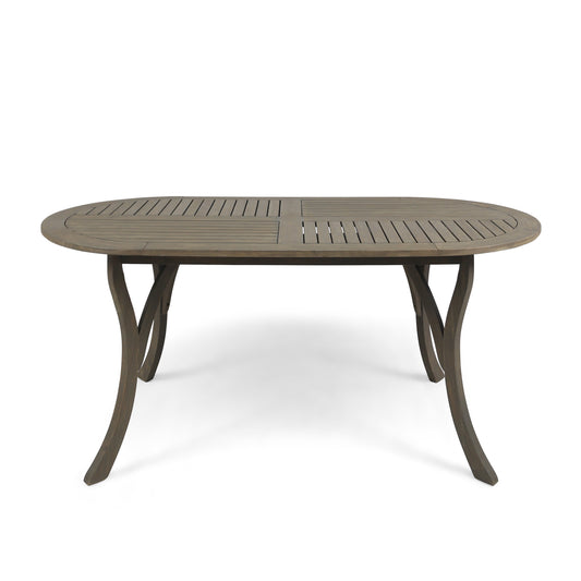 Acacia Wood 70' Dining Table - Stylish Gray Outdoor Table