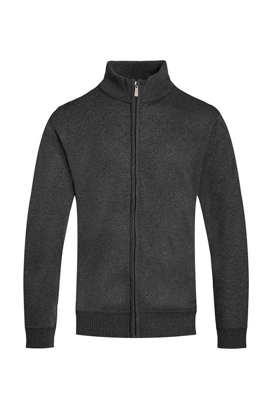 Weiv Mens Solid Full Zip Cardigan