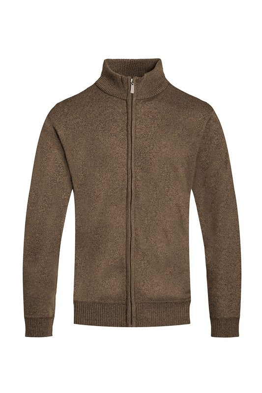 Weiv Mens Solid Full Zip Cardigan