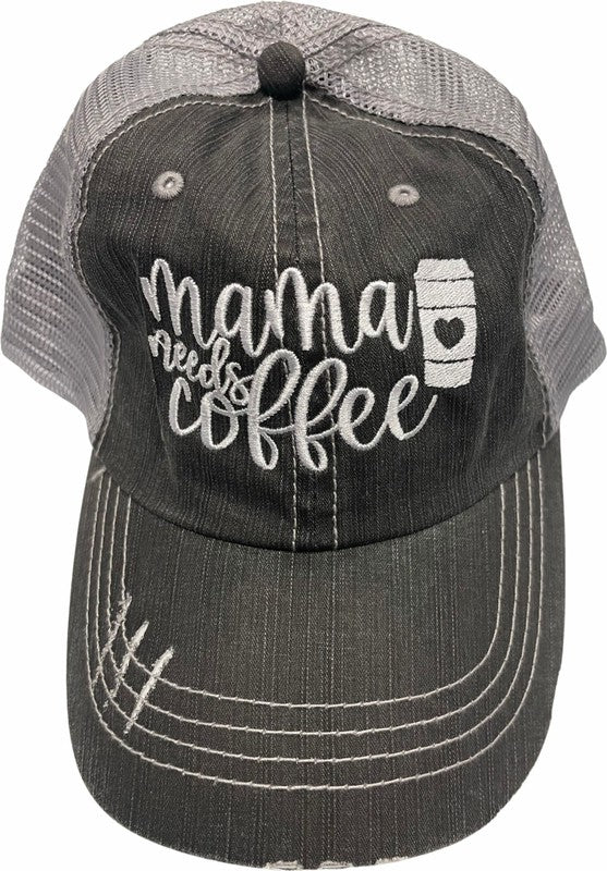 Mama Needs Coffee Embroidered Trucker Hat