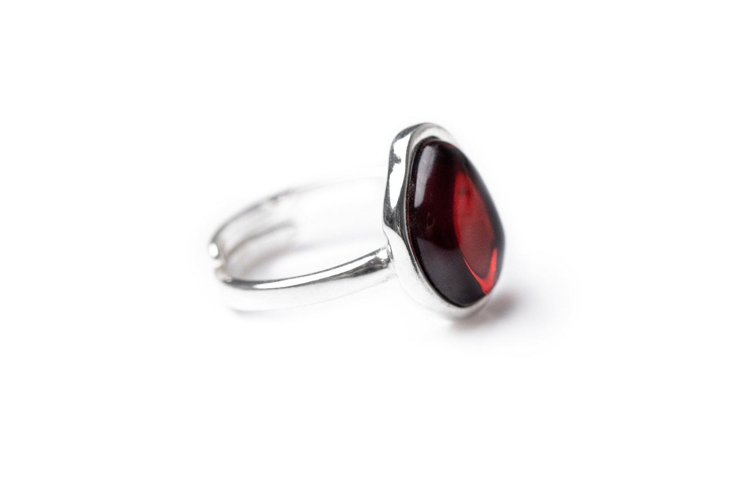 Cherry Amber ELEMENT Solitaire Adjustable Ring