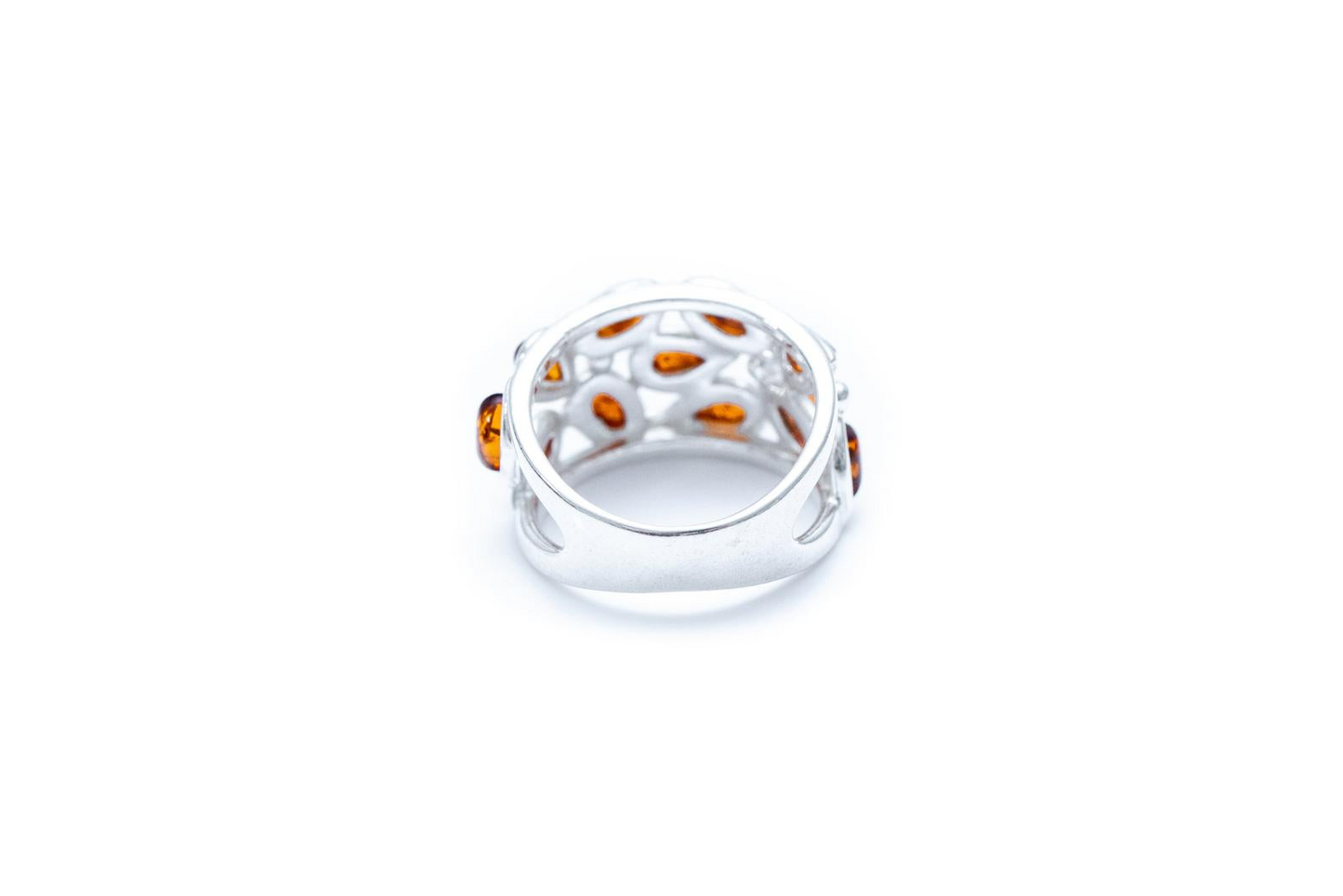 Floral Amber Cuff Ring
