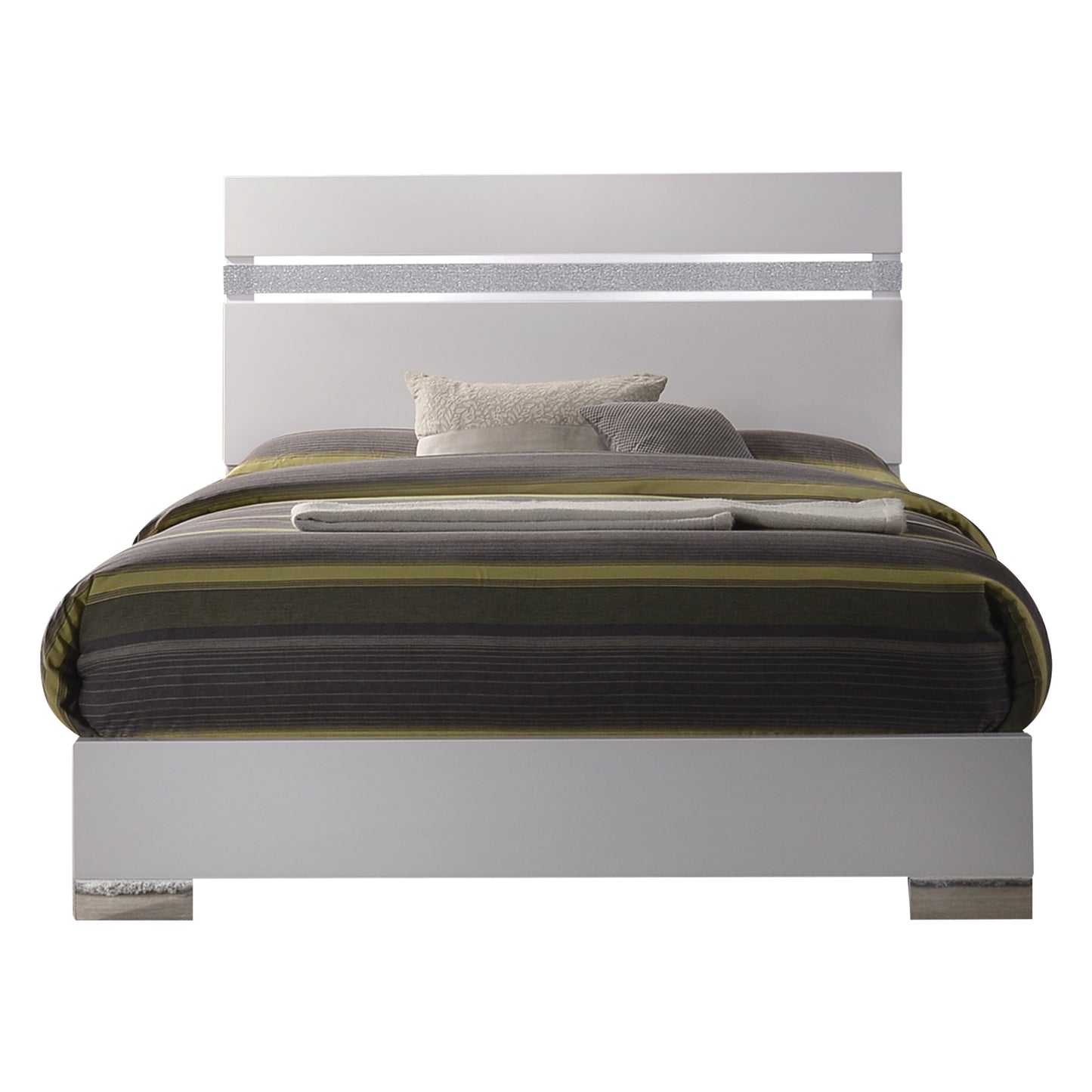 White High Gloss Queen Bed