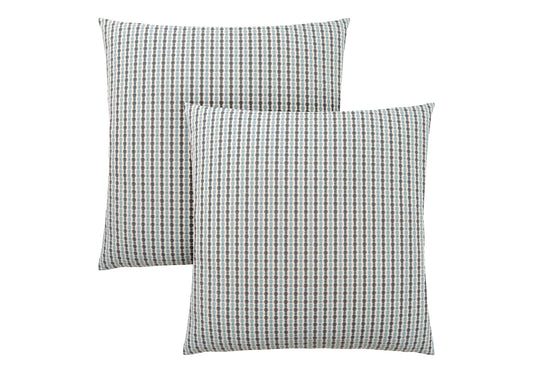 Pillows, Set Of 2, 18 X 18 Square, Insert Included, Decorative Throw, Accent, Sofa, Couch, Bedroom, Blue And Grey Hypoallergenic Polyester, Modern