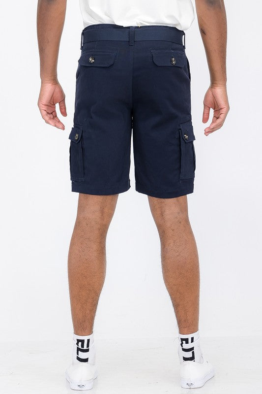 Weiv Mens Belted Cargo Shorts with Belt